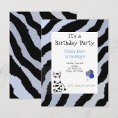 Zebraprint Verjaardagsuitnodiging Kaart (Voorkant / Achterkant)