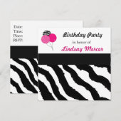 Zebraprint Verjaardagsuitnodiging Kaart (Voorkant / Achterkant)