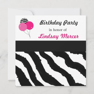 Zebraprint Verjaardagsuitnodiging Kaart