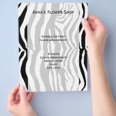 Zebraprint, zebrastrepen, zwart-wit, roze flyer (Hand)