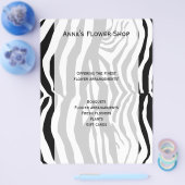 Zebraprint, zebrastrepen, zwart-wit, roze flyer (Enkel)