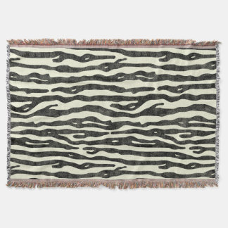 Zebraprint Zwart Beige Distress  Dier Deken