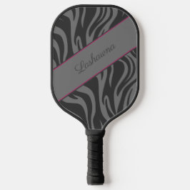 Zebraprint Zwart, Grijs, Heet Roze Persoonlijk Pickleball Paddle