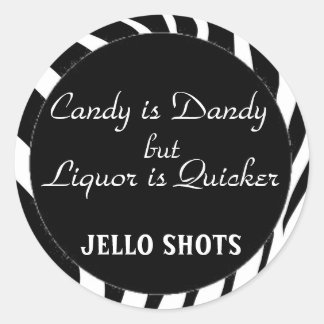 zebraprint, zwarte cirkel, Snoep is Dandy, maar... Ronde Sticker