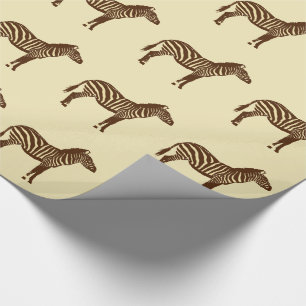Zebras - Chocolate Brown en Camel Tan Cadeaupapier
