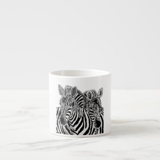 Zebras Couple Espresso Cup - Hug Kop (Voorkant)