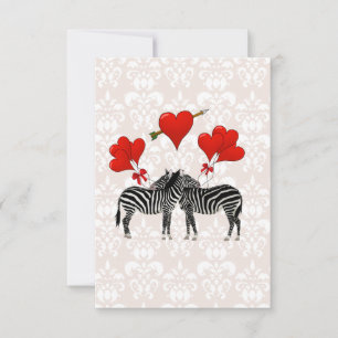 Zebras en harten in roze vocht