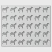 Zebras - Grijze/Grijze schaduwen Cadeaupapier (Vlak)