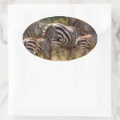 Zebra's in beweging: een reis van duizend mijl ovale sticker (Tas)