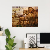 zebras in het amerikaans museum van de natuurlijke poster (Thuiskantoor)