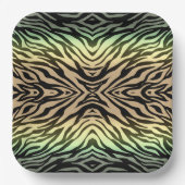 Zebra's in het bos papieren bordje (Voorkant)