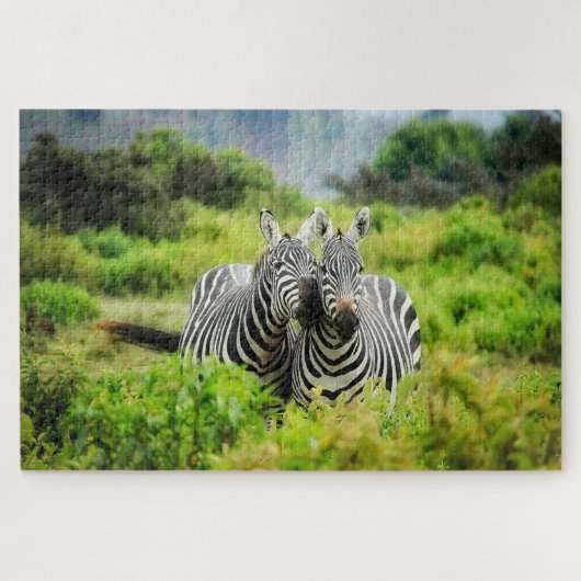 Zebras in het wild legpuzzel (Horizontaal)