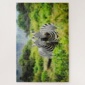 Zebras in het wild legpuzzel (Verticaal)
