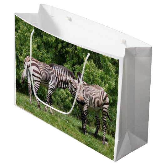 Zebra's in Love Geschenktas Large Cadeautasje (Voorkant Gekanteld)