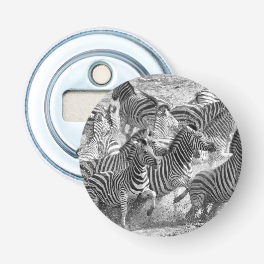 Zebras loopt button flesopener (Voorkant)