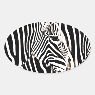 Zebras love_ ovale sticker