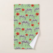 Zebras onder Hibiscus Flowers Bad Handdoek (Handdoek)