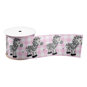 Zebra's op Pink Gingham Lint
