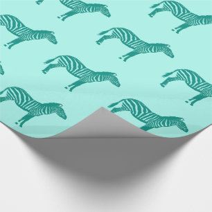 Zebras - Turquoise en Aqua Cadeaupapier