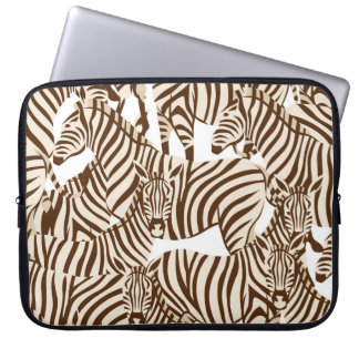 Zebra's, wilde savanne, naadloos patroon laptop sleeve