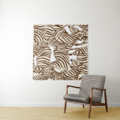 Zebra's, wilde savanne, naadloos patroon wandkleed (In Situ (horizontaal))