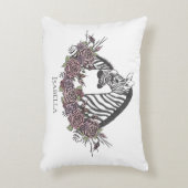 Zebrasafari met de hand getekend mauve accent Mood Kussen (Voorkant(Verticaal))