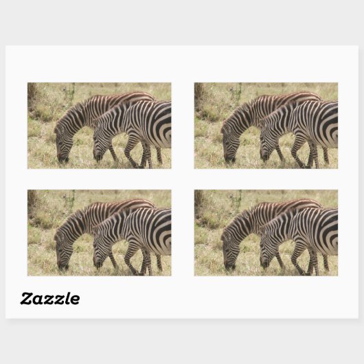 zebrasgras rechthoekige sticker (Vel)