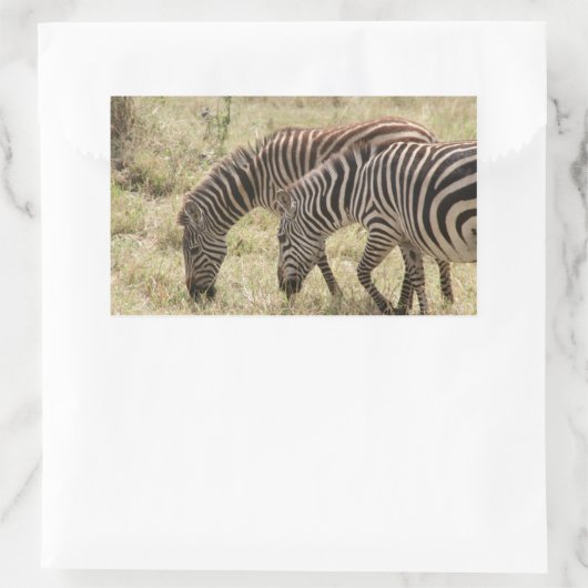 zebrasgras rechthoekige sticker (Tas)