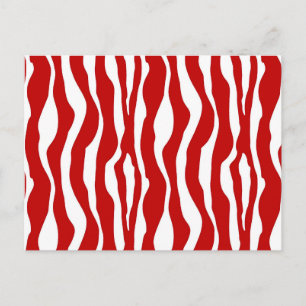 Zebrastrepen - Diep rood en wit Briefkaart