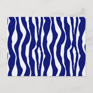 Zebrastrepen - Donker kobaltblauw en wit Briefkaart