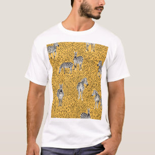 Zebrastrepen: handgetekende naadloze achtergrond. t-shirt