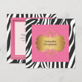 Zebrastrepen/Huwelijksuitnodigingen Kaart (Voorkant / Achterkant)