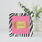 Zebrastrepen/Huwelijksuitnodigingen Kaart (Staand voorkant)