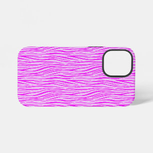 Zebrastrepen in een poederroze safariprint iPhone 12 mini hoesje