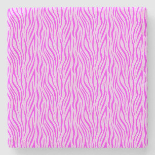 Zebrastrepen in een poederroze safariprint stenen onderzetter