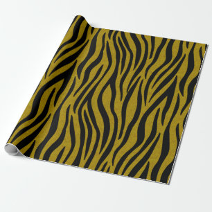 Zebrastrepen in Safari Zwart en Bruin Cadeaupapier