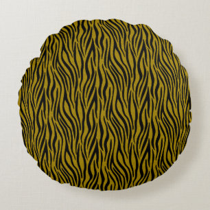 Zebrastrepen in Safari Zwart en Bruin Rond Kussen