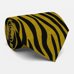 Zebrastrepen in Safari Zwart en Bruin Stropdas