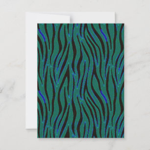 Zebrastrepen in zwart en groene safariprint briefkaart