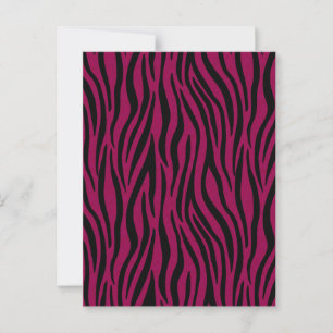 Zebrastrepen in zwart en magenta safariprint briefkaart