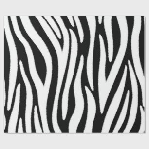 Zebrastrepen in zwart en witte vacht effect cadeaupapier