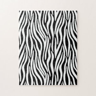 Zebrastrepen in zwart en witte vacht effect legpuzzel