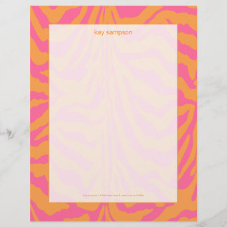 Zebrastrepen, retro kleuren gepersonaliseerd briefhoofd