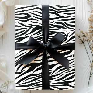 Zebrastrepen Zwart en Wit Dierenprint Cadeaupapier