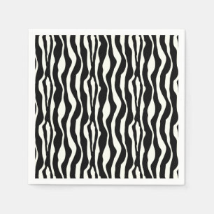 Zebrastrepen - Zwart en Wit Servetten