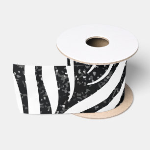 Zebrastrepen Zwart Glitter Wilde Dierenprint Lint