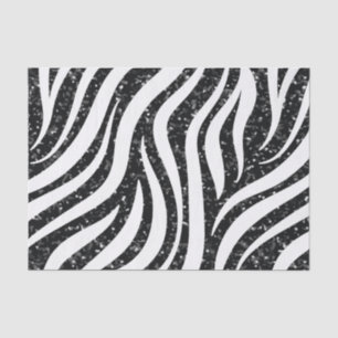 Zebrastrepen Zwart Glitter Wilde Dierenprint Tissuepapier