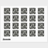 Zebrastripes, zwart en wit vierkante sticker (Vel)