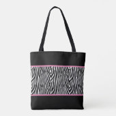 Zebrastrips en roze stropen draagtas (Achterkant)