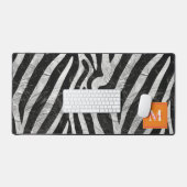 Zèbre Artistique Gris Orange & Monogramme Rose Cha (Clavier et souris)